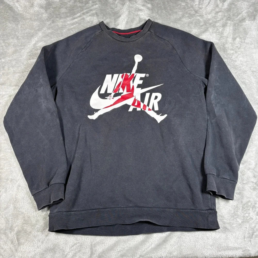 Air‎ Jordan Sweatshirt Men Large Black Pullover Crewneck Sweater Jumpman Air